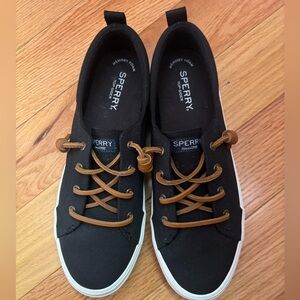 Sperry Black Sneakers with Brown Laces